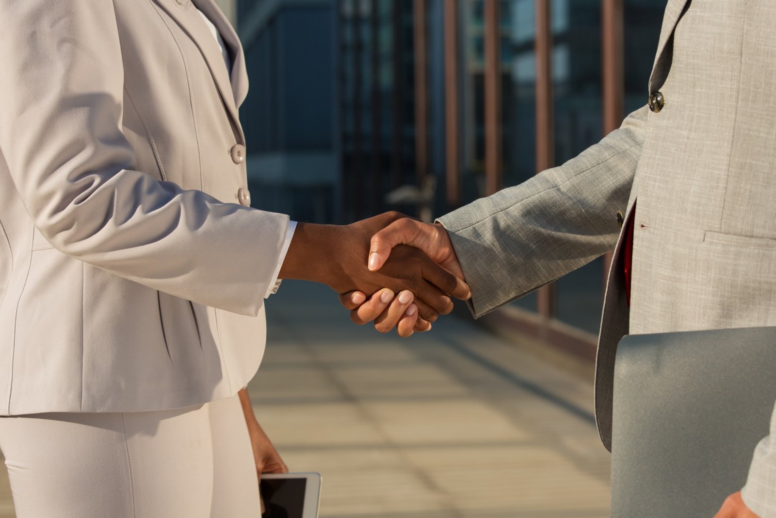 Business partners shaking hands